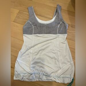 Lululemon Striped Gray and White Women's Top